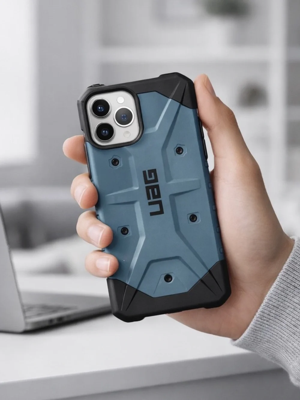 UAG Pathfinder iPhone X XS Rugged Cell Phone Case Slate Blue Drop Protection